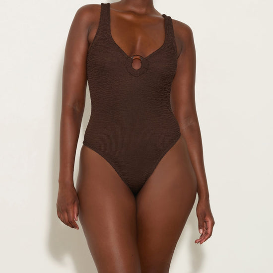 CELINE METALLIC CHOCOLATE CRINKLE SWIM