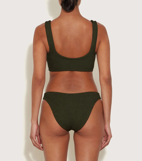 HALLIE CRINKLE BIKINI METALLIC KHAKI