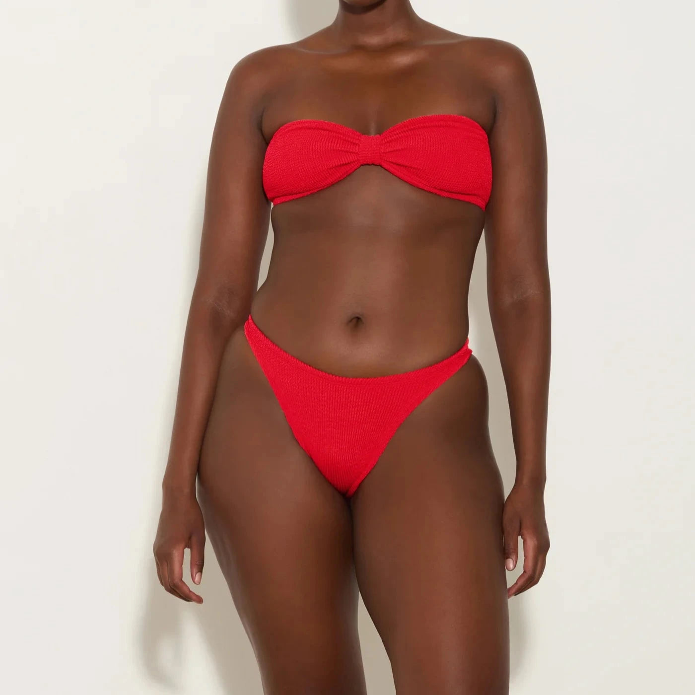 JEAN CRINKLE RED BIKINI