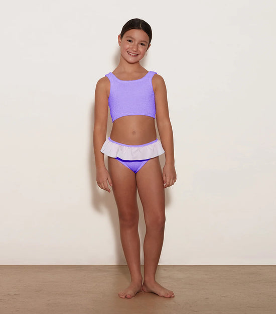 KIDS CRINKLE OLIVE LILAC BIKINI