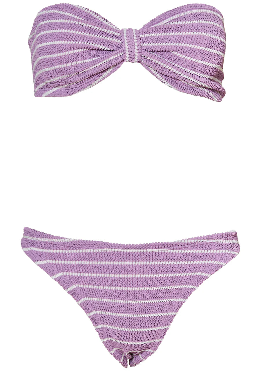 JEAN LAVENDER & WHITE CRINKLE BIKINI