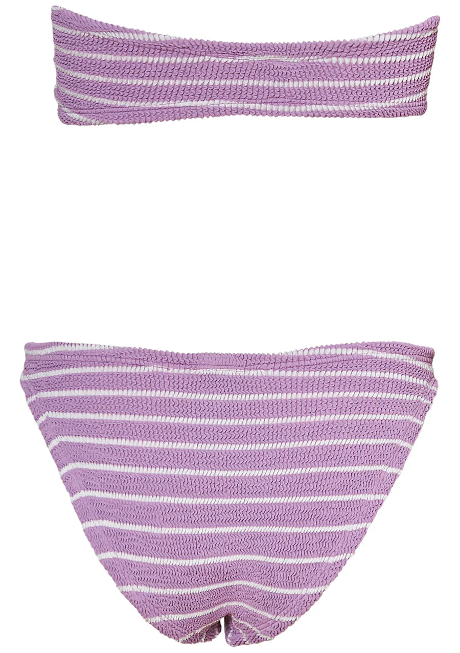 JEAN LAVENDER & WHITE CRINKLE BIKINI