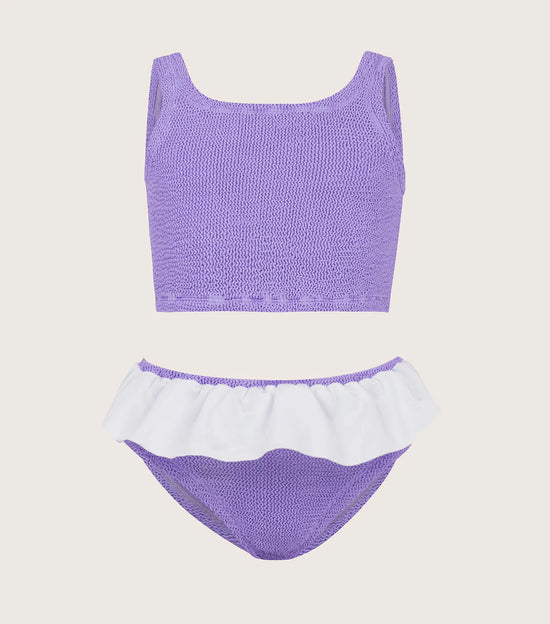 KIDS CRINKLE OLIVE LILAC BIKINI