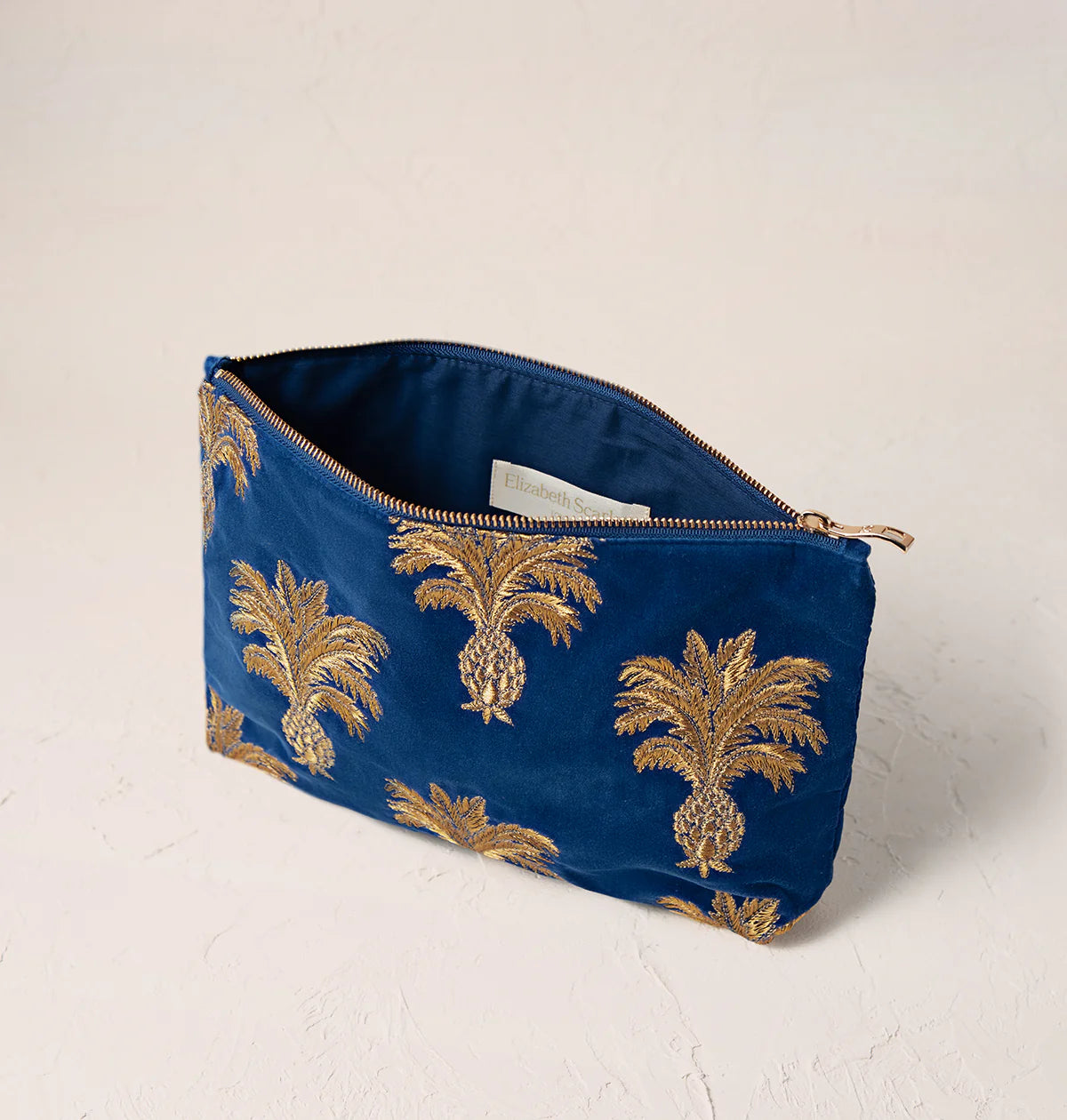 PINEAPPLE EVERYDAY COBALT VELVET POUCH