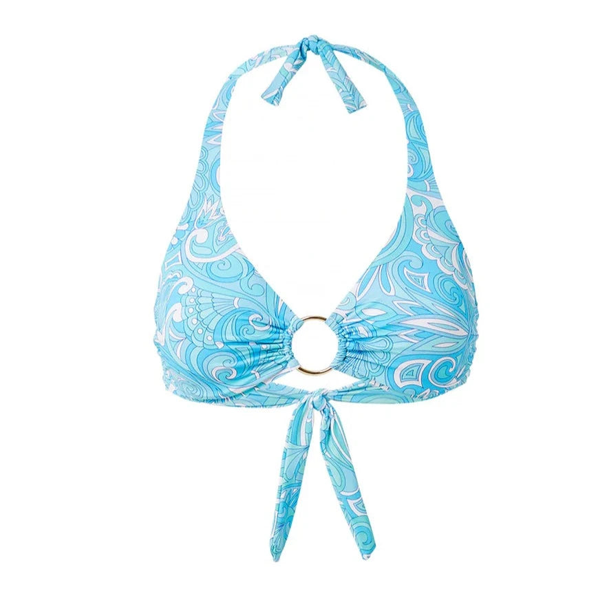 BRUSSELS MIRAGE BLUE BIKINI TOP